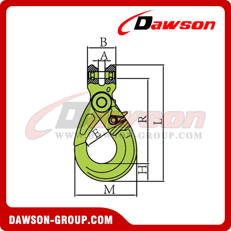 DS1006 G100 European Type Forged Clevis Self-Locking Hook for Lifting Chain Slings