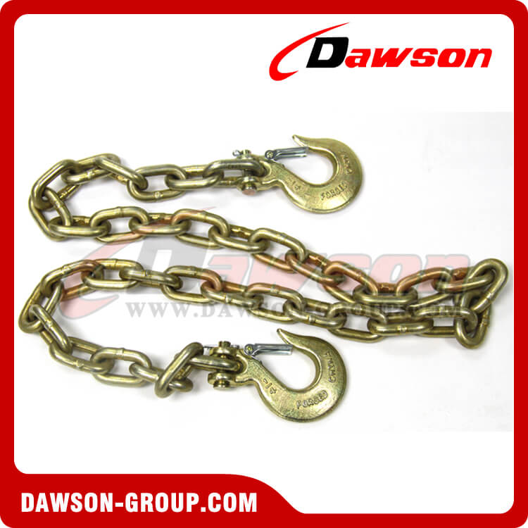 4x 3/8" Chain Slip Safety Latch Hook Clevis Rigging Tow Winch Trailer Grade 70 