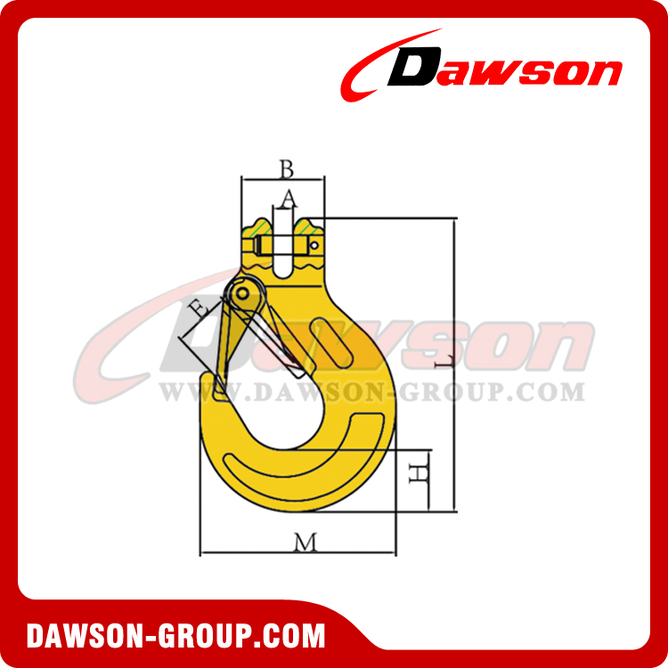 DS333 G80 Clevis Sling Hook with Cast Latch for Lifting Chain Slings