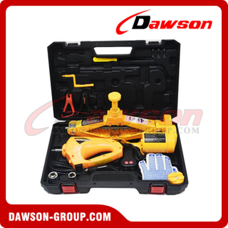 12V DC 2T or 3T 42CM Electric Scissor Jack & Electric Impact Wrench Suit