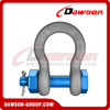 Dawson Brand Hot Dip Galvanized US Type Bow Shackle with Safety Pin, S6 Bolt Type Anchor Shackle