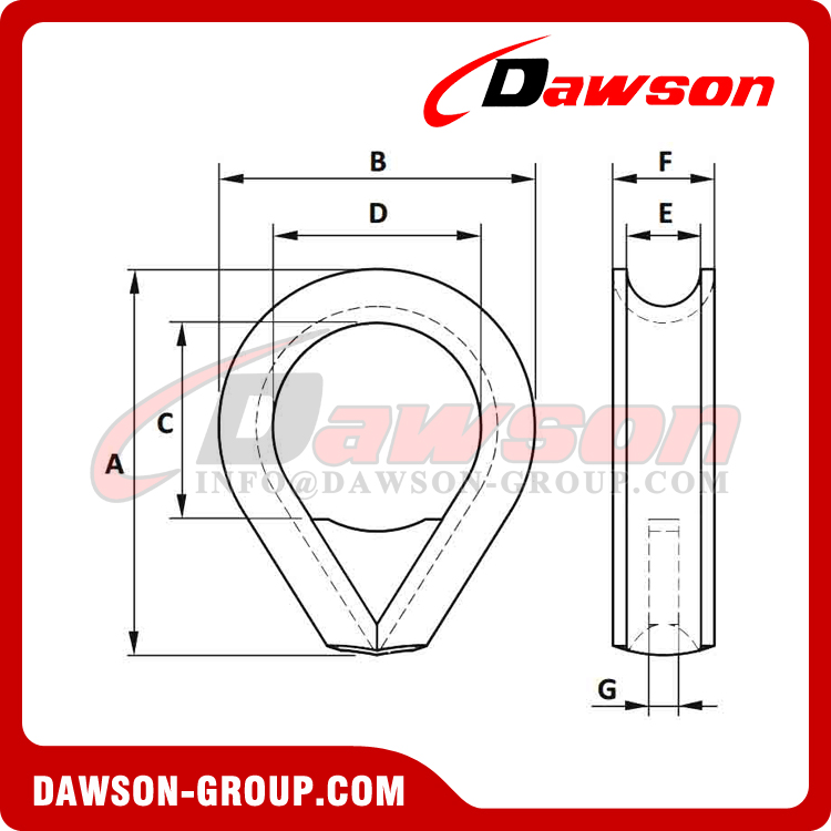 Heavy Duty StubEnd Wire Rope Thimble K2B, Type K2B Reinforced Thimbles with Gusset China
