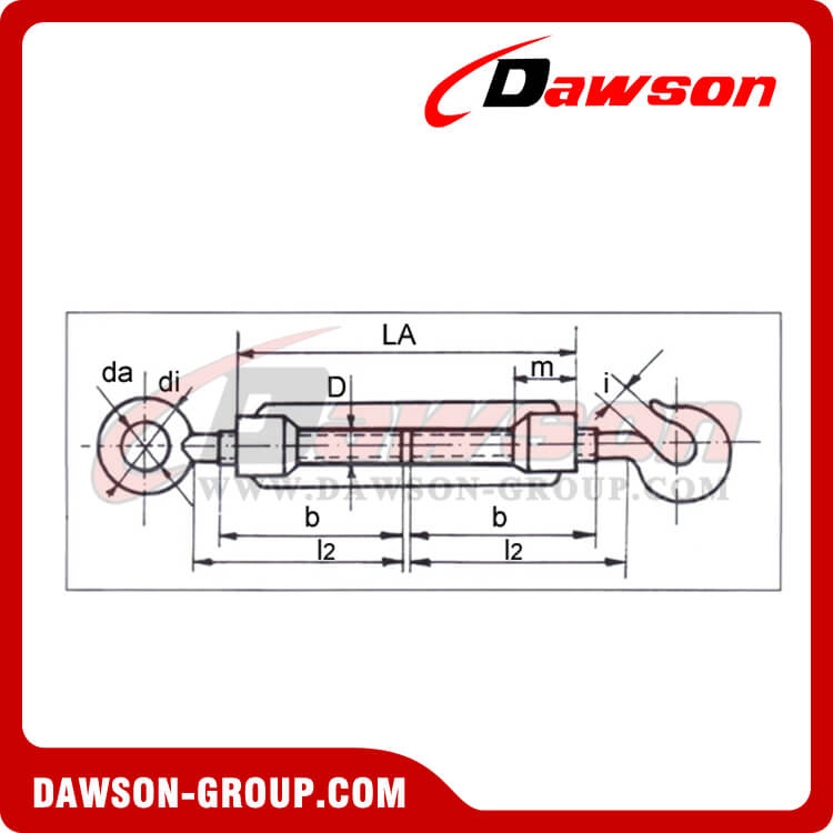 DIN 1480 Hook & Eye Turnbuckle, Mild Steel Turnbuckle for Lashing