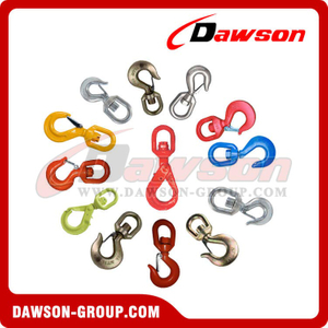 G80 / Grade 80 Forged Alloy Steel Swivel Hook with Latch for Crane Lifting Chain Slings