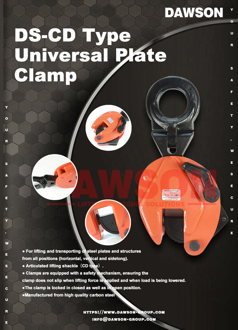 Universal Plate Clamp for Lifting and Transporting Steel Plates