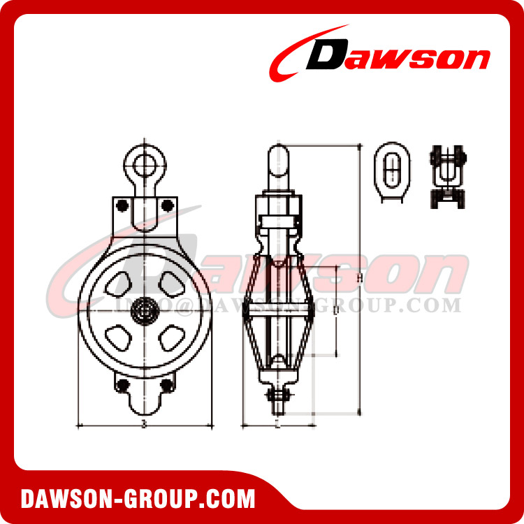 Marine Block, Marine Steel Cable Block, Boat Steel Cable Block, Single