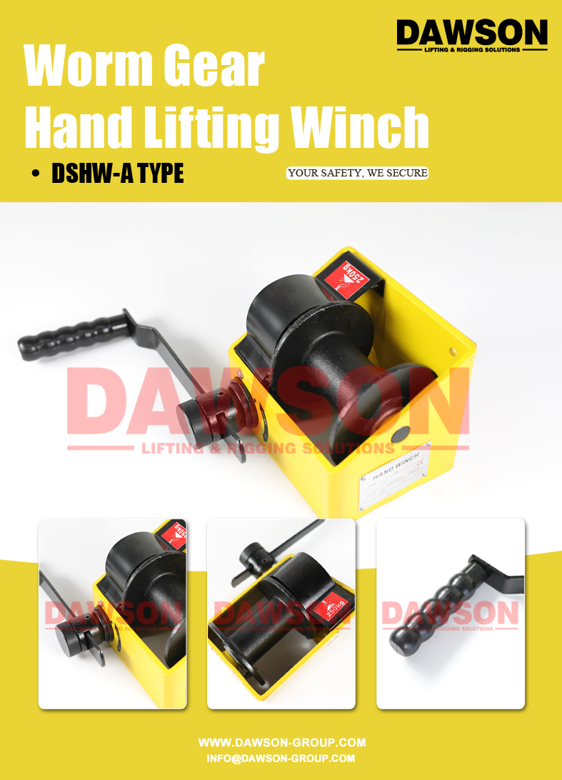 250kg1000kg Worm Gear Hand Lifting Winch with CE Certificate, Mini