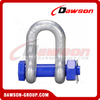 DAWSON BRAND Grade T8 DG2150A Forged Alloy Steel Dee Shackle with Safety Pin, G8 Class Bolt Type Chain Shackle