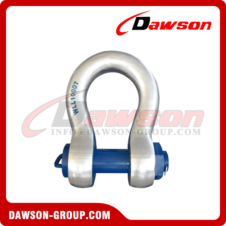 Large WLL Shackle with Circular Cross-Section, Alloy Steel Heavy Duty Bolt Type Round Body Shackle